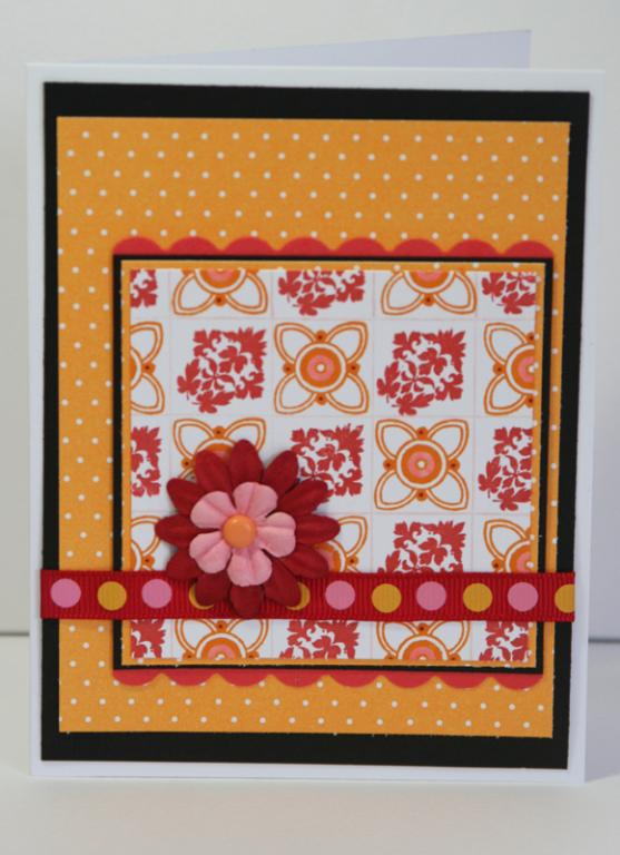 Pink, REd, Orange, Black Card