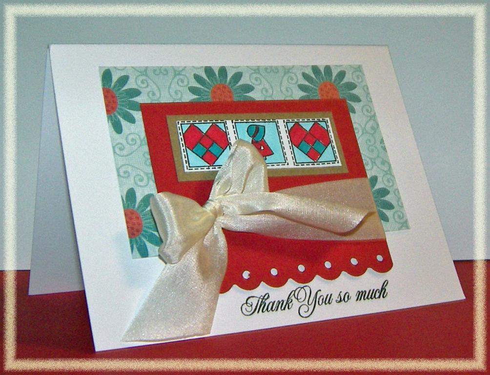 I made a set of cards for my sister Michelle...I CASED a card from Lauren Meader...Loved her...