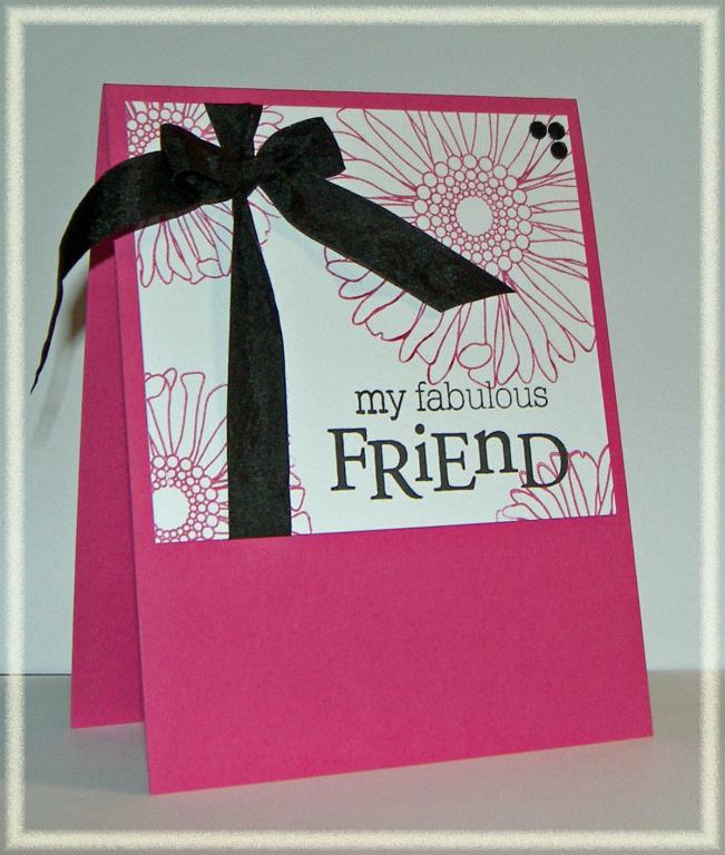 I love, love, love the Raspberry Fizz ink and paper!   I made this set of cards for my friend as...