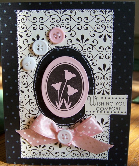 A sympathy card using Wishing You..and Sweet Blush