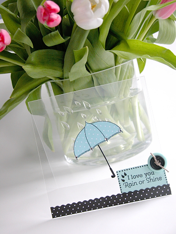 Stamps: Scattered Showers<br />
Paper: Clearly Creative Cardstock, Aqua MistBitty Dot Basics...
