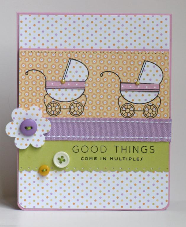 Card for my friend that owns our LSS - she&#039;s having twins. <br />
Cindy Holshouser