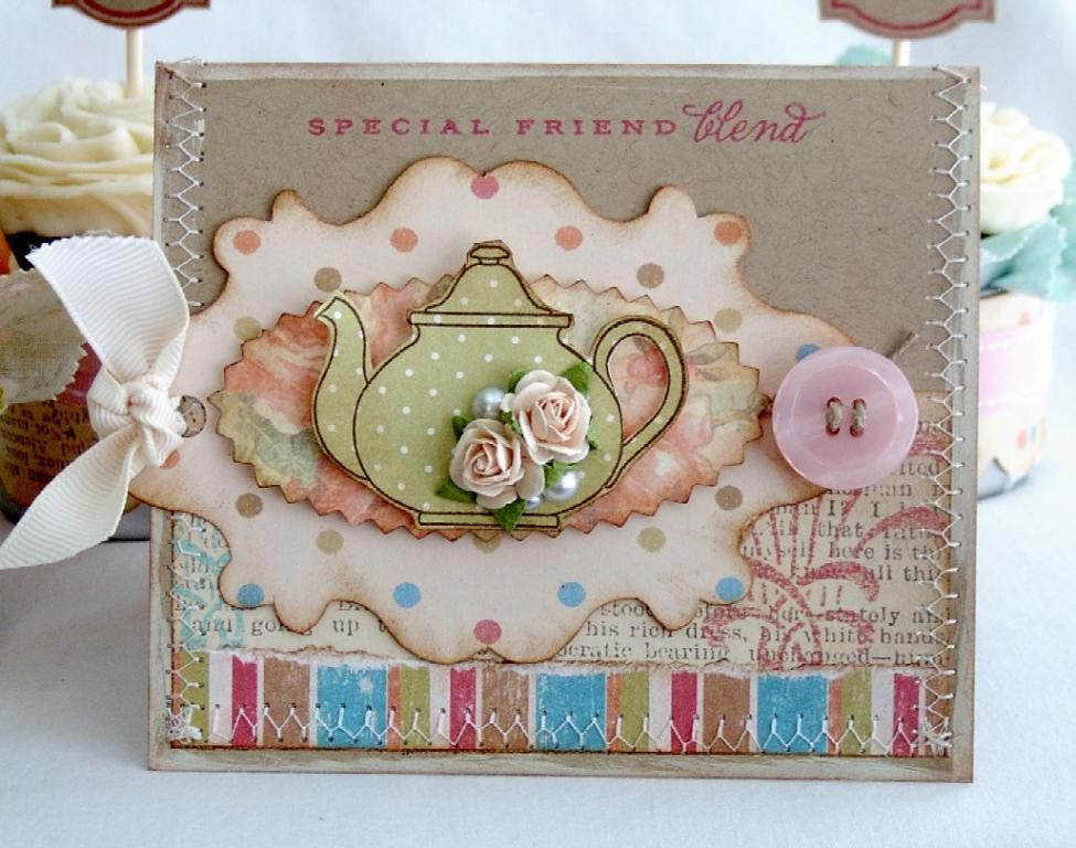 Papertrey Ink Supplies Used:<br />
Stamps:<br />
Tea for Two<br />
Paper:<br />
Kraft...