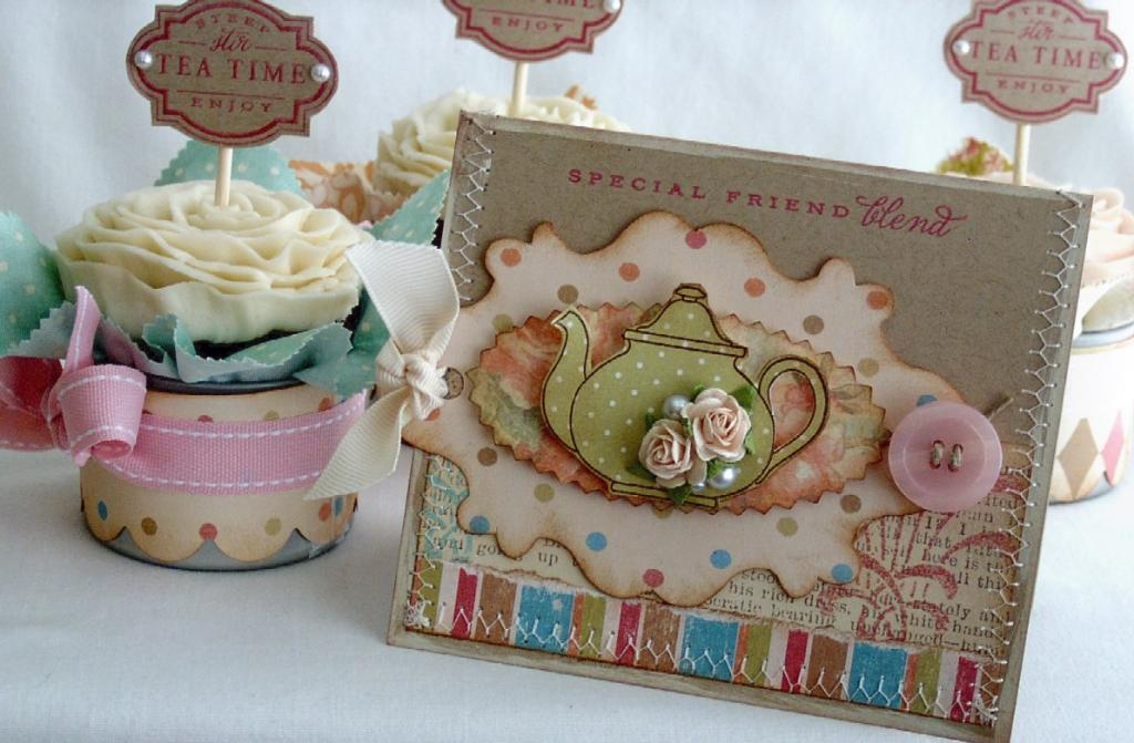 Papertrey Ink Supplies Used:<br />
Stamps:<br />
Tea for Two<br />
Paper:<br />
Kraft...