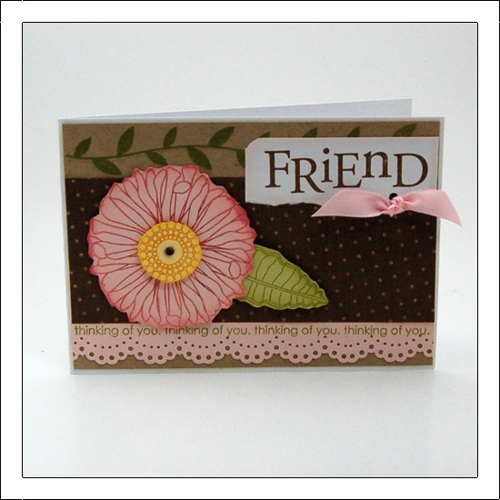 Supplies: Cardstock: Kraft, Sweet Blush, Spring Moss, White, Lemon Tart; Stamps: Friends till...