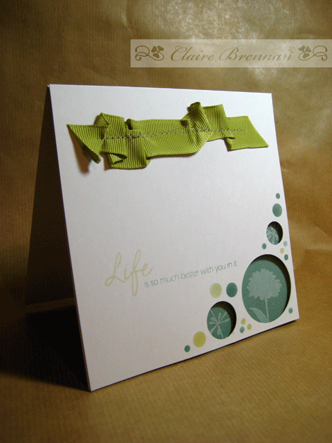 Card for my husband, uses Life and Polka Dot basics stamp sets and Ocean tides and Spring moss -...