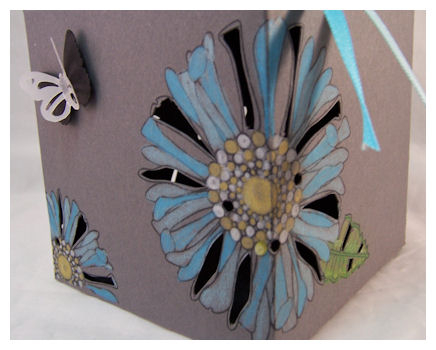 I stamped my flowers, then using a hobby blade, I cut select petals for a very pretty look!<br...