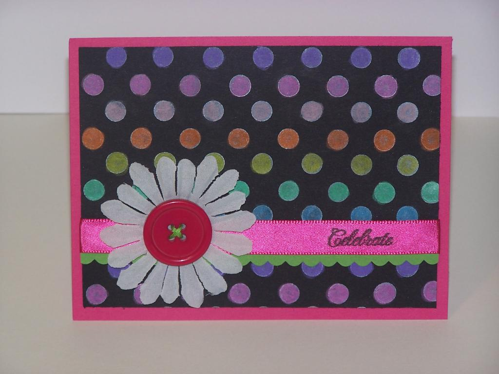 I made this card for last months bloghop using images from Polka Dots Basics and the Damask...