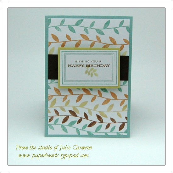 Supplies: Cardstock: Island Mist Light (Prism) Dk Chocolate, Spring Moss, White; Stamps: Beyond...