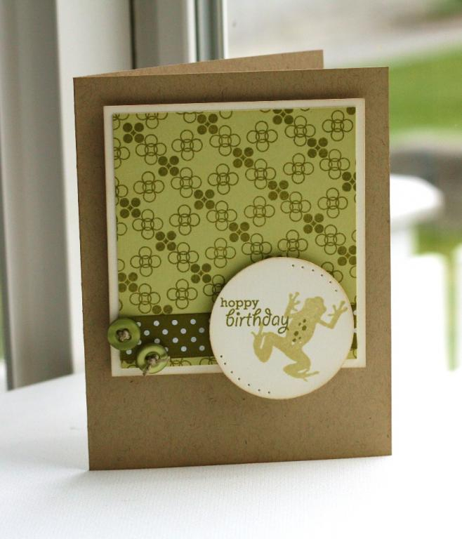 Hoppy Birthday<br />
<br />
    * Stamps-  Pond Life, Green Thumb and Background Basics: Spots...