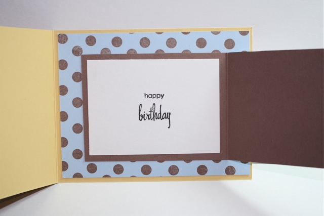 Piece of Cake, Polka Dot Basics (joy fold card)  open