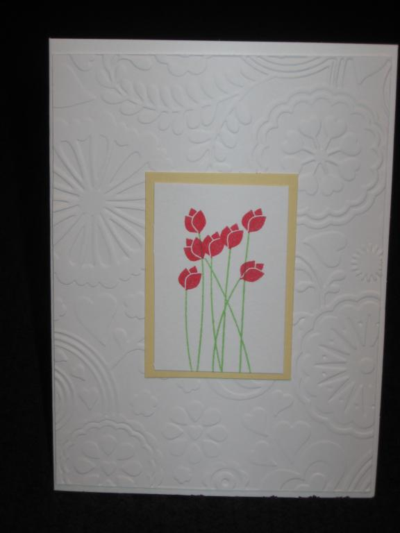 For this card, I was mainly inspired by Lisa's tulips, but I also thought the Floral...
