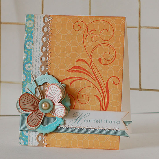 Heartfelt Thanks Butterfly Card<br />
Stamps:  Fancy Flourishes, Butterfly Kisses, Background...