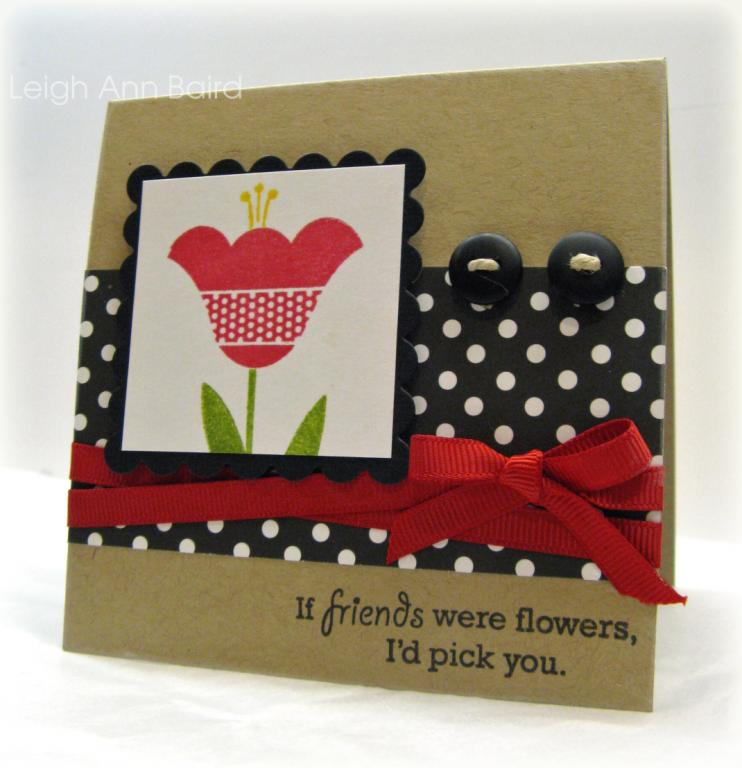 Card for my Secret Sister challenge--friendship and flowers