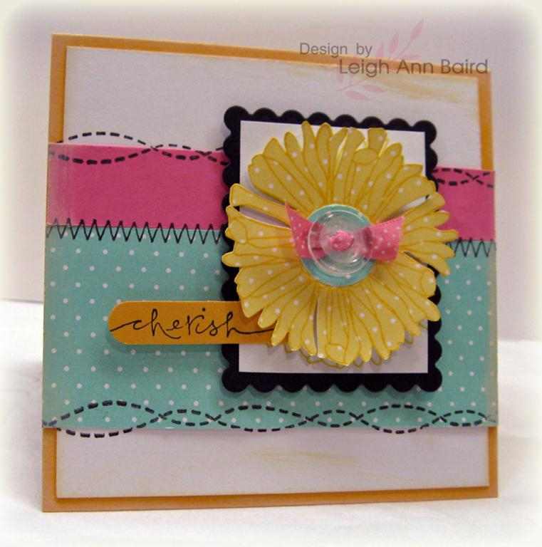 My card using Sheetload of Cards May sketch.  This is my current favorite color combo: summer...