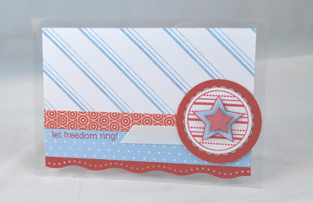 Supplies:<br />
Stamps - Let Freedom Ring<br />
Ink - Spring Rain, Pure Poppy, Fresh Snow<br...