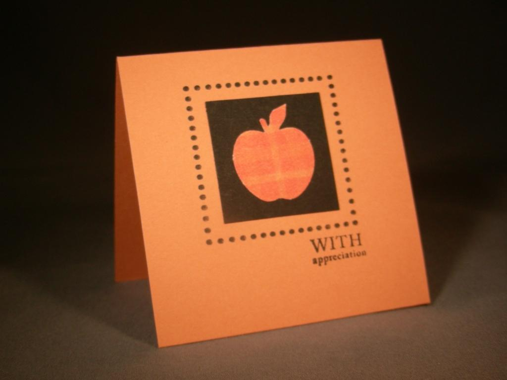 working on some clean and simple cards.  this little 3x3 will be great to add to a teacher gift....