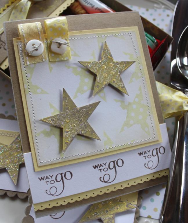 Supplies:  Star Prints, Desktop Organizer Timeless Template, Kraft Cardstock, Ranger Distress...