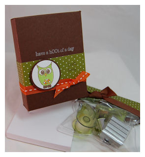 Owly Box<br />
Supplies: <br />
My Timeless Template: Lets Do Lunch<br />
Stamps: Wise Owl<br...