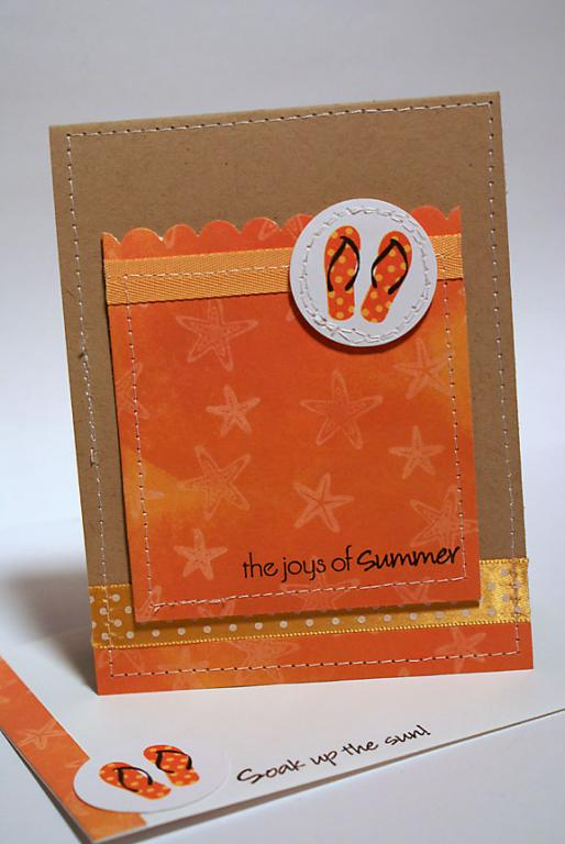 stamps: Day at the Beach (Papertrey Ink)<br />
<br />
ink: Summer Sunrise, Melon Berry,...