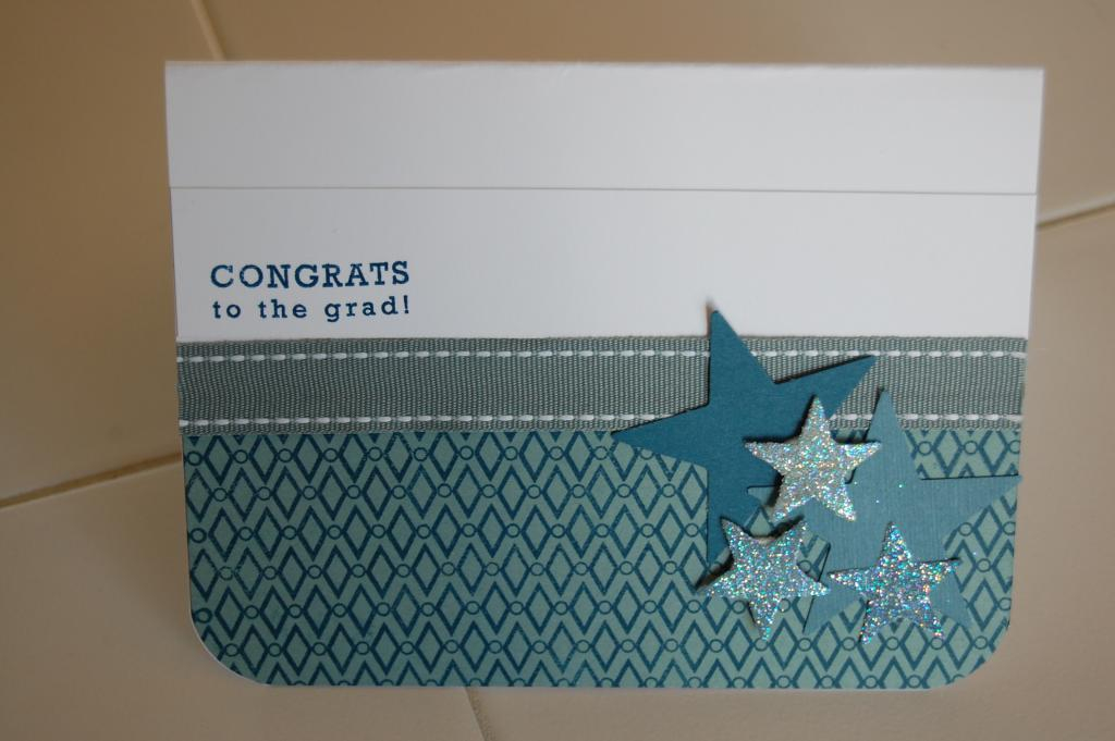 Graduation card using Mega Mixed Messages and Background Basics: Retro and star punches