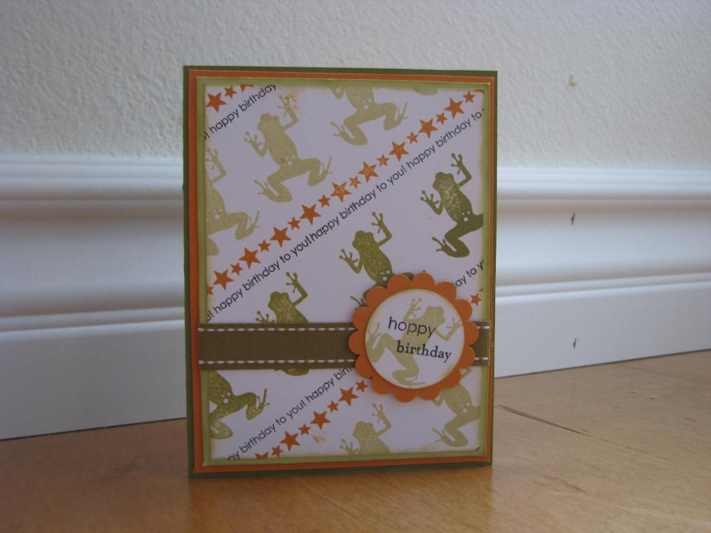 Stamps: Around and About Sentiments, Pond Life<br />
Paper: white, Ripe Avocado, Spring...