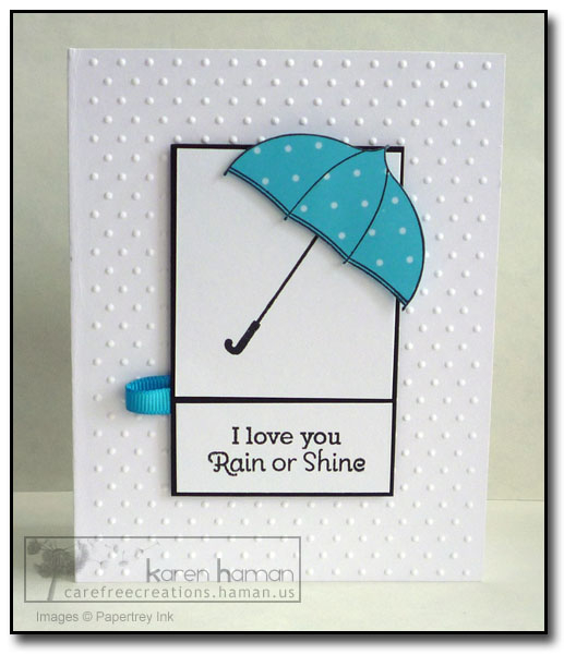 Supplies<br />
Stamps: Scattered Showers, Green Thumb (PTI);<br />
Ink: Noir (Palette);<br />...