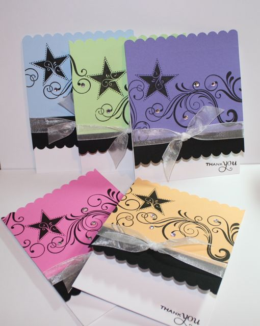 I made this set of thank you cards for the teachers at my DD's dance school. We gave them...