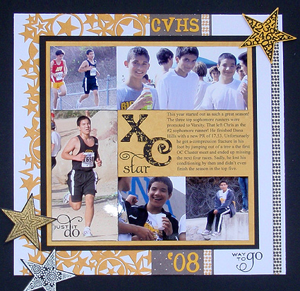 This layout used PTI Star Prints. I just love how easy they are to punch out with the Fiskars...