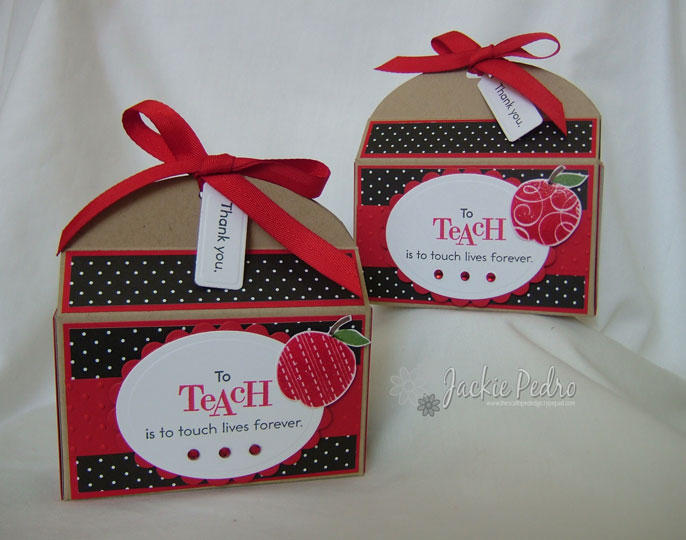 Stamps:  Teacher&#039;s Apple<br />
Paper:  Kraft, Pure Poppy, White, Bitty Dots DP (PTI)<br />...