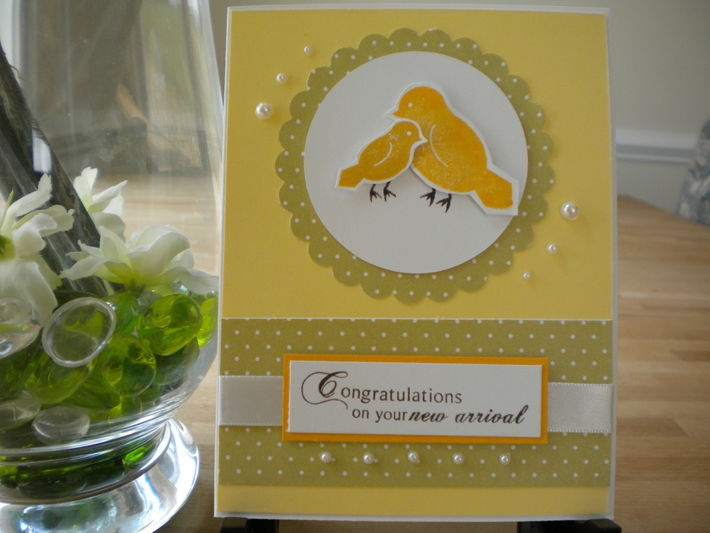 Stamps: Bird Watching<br />
Cardstock: lemon tart, stamplers select white, summer sunrise,...