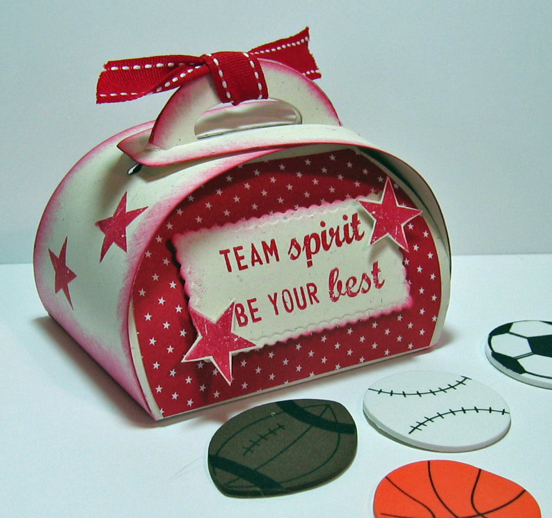 I stamped stars on the sides as well as cutting some out and popping them up on foam...