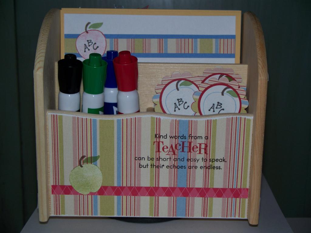 This side was filled with dry erase markers, 6x6 notecards &amp; large paperclips.