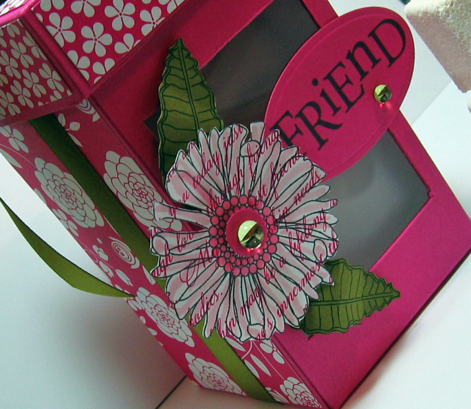 I used Raspberry Fizz and Ripe Avocado for this Keep(Sake) Template box as well as Textstyle...