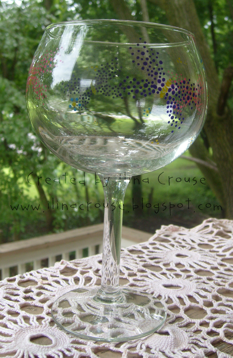 Butterfly Kisses wine glass