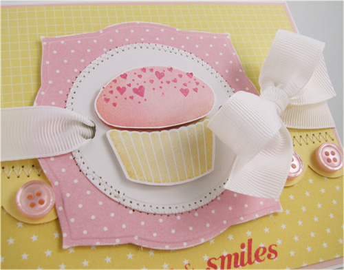 Sprinkles and Smiles Detail<br />
Stamps: Cupcake Collection<br />
Papers: 2008 Bitty Star...