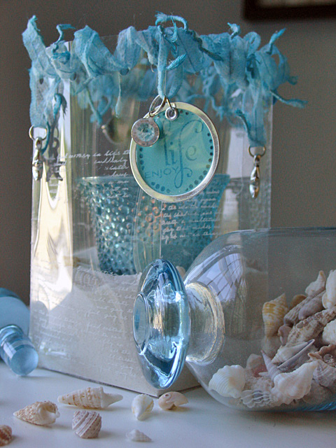 Enjoy Life candle display made using For Keep Sake Timeless Template.  I made it using a...