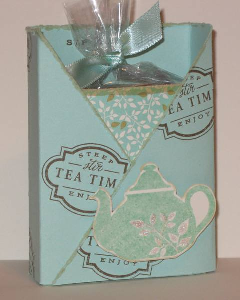 Cardstock: Aqua Mist, Vintage Cream, Tea for Two patterned paper<br />
Ink: Aqua Mist, Burnt...