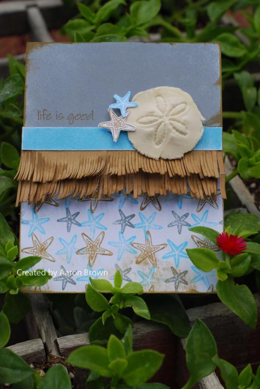 Life is good Card.  I used the guidelines CS to create the pattern at the bottom of the card....