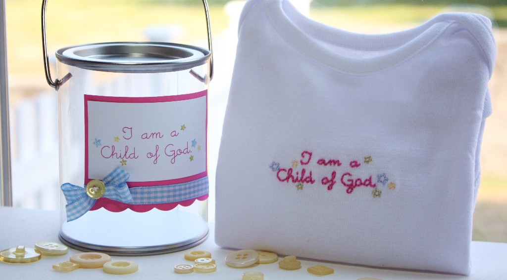 a Child of God Onesie Ensemble<br />
<br />
    * Stamps- Heavenly Medley<br />
    * Ink-...