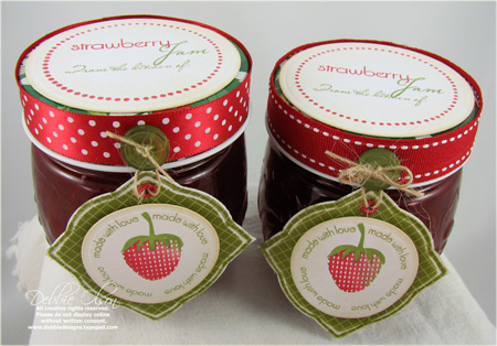 Fruitful Strawberry Jam Jar tops<br />
Stamps: Fruitful and Fruitful Sentiments; Borders and...
