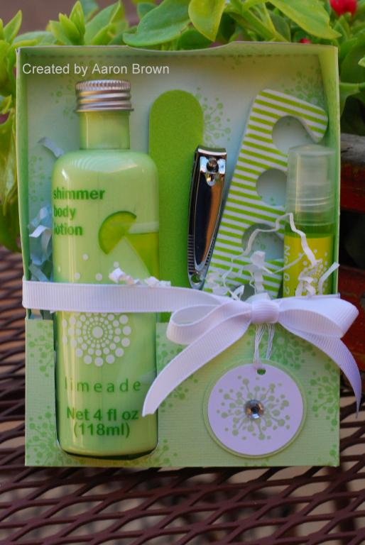 I altered a Timeless template slightly to create this fun gift set.  I found all these goodies...