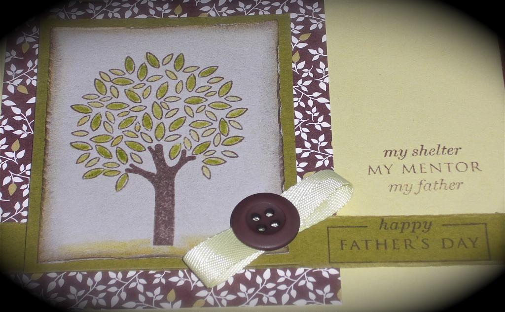 This card uses Father Knows Best stamp set.<br />
Paper: spring moss, chocolate, ripe avocado,...