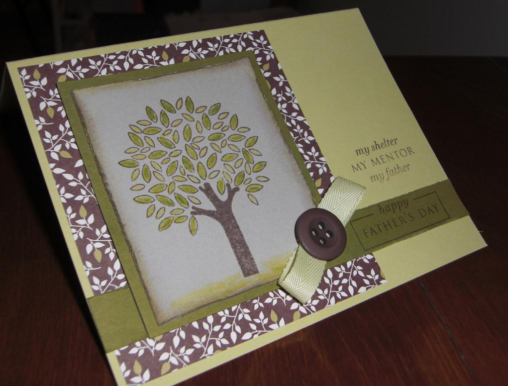 This card uses Father Knows Best stamp set.<br />
Paper: spring moss, chocolate, ripe avocado,...