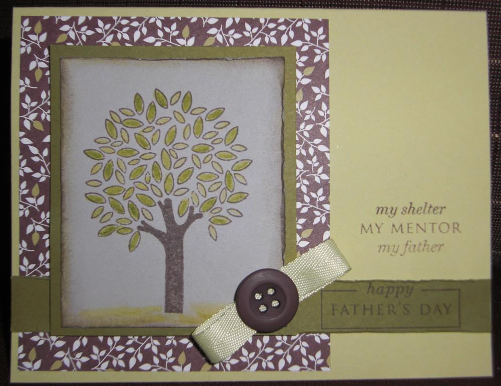 This card uses Father Knows Best stamp set.<br />
Paper: spring moss, chocolate, ripe avocado,...