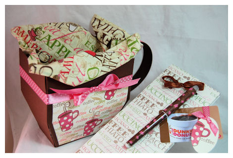I used this template to create a coffee cup themed gift set!!<br />
<br />
SUPPLIES:<br />...