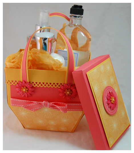 This is a summer fun gift basket set to hold all sorts of bath &amp; beauty products!<br />
<br...