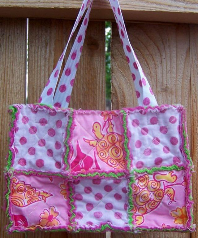 Mini Turtle Rag Bag Pink Side