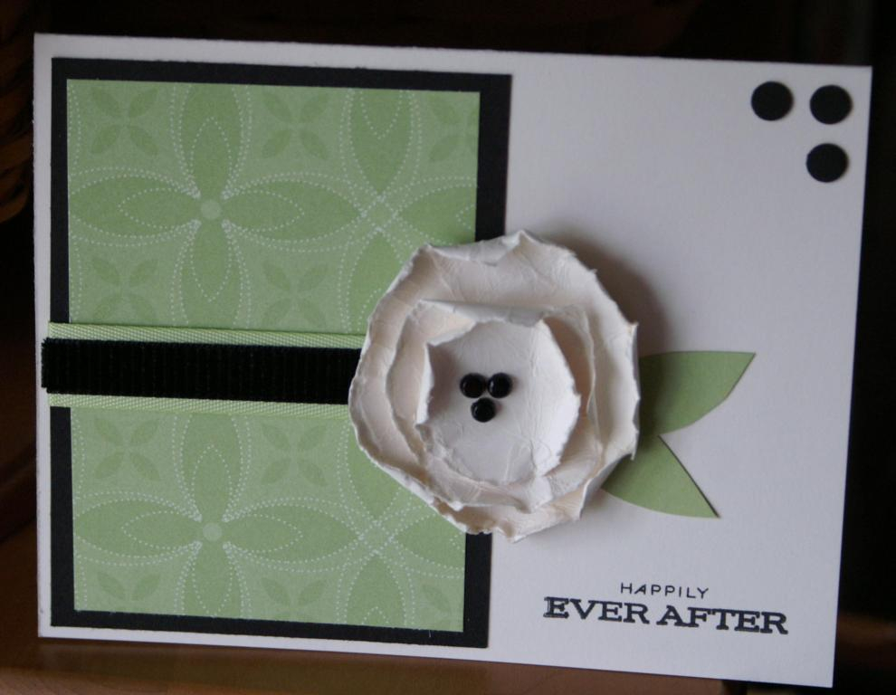 The second in my series of three &quot;lickity-split&quot; paper flower cards inspired by Dawn...