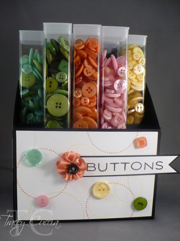 'From the Desk of' Timeless Template used as organizer for my PTI buttons, stored in...